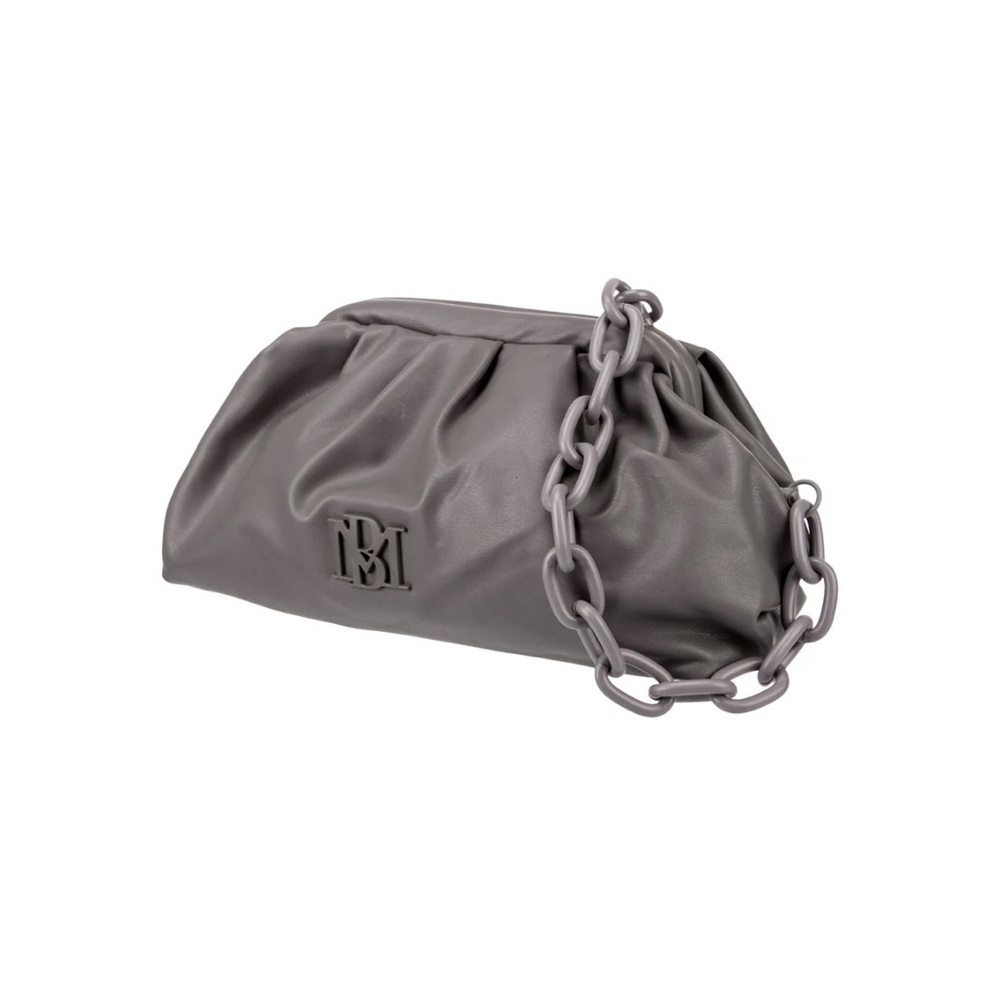 Badgley Mischka Ruched Vegan Leather Clutch / Shoulder convertible bag NWT - Picture 4 of 6